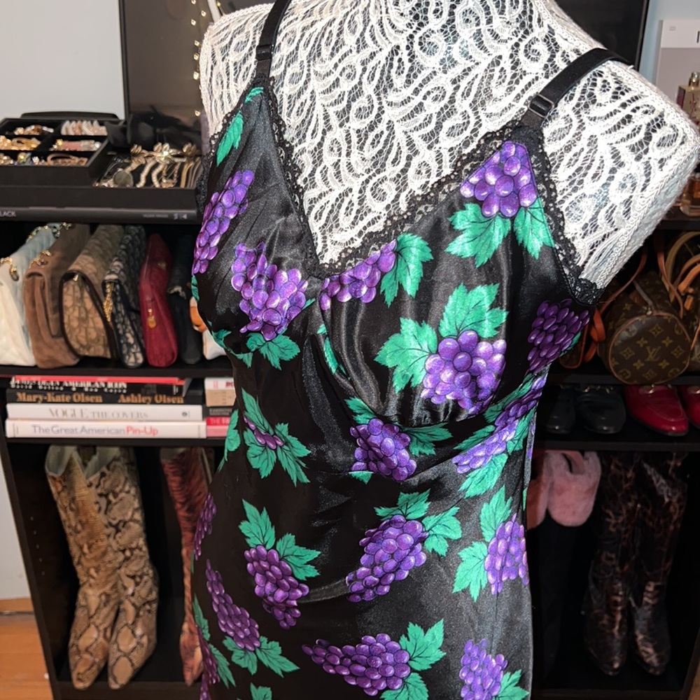 Vintage 90βs Joe Boxer Grape π Satin Slip Dress - Picture 4 of 12